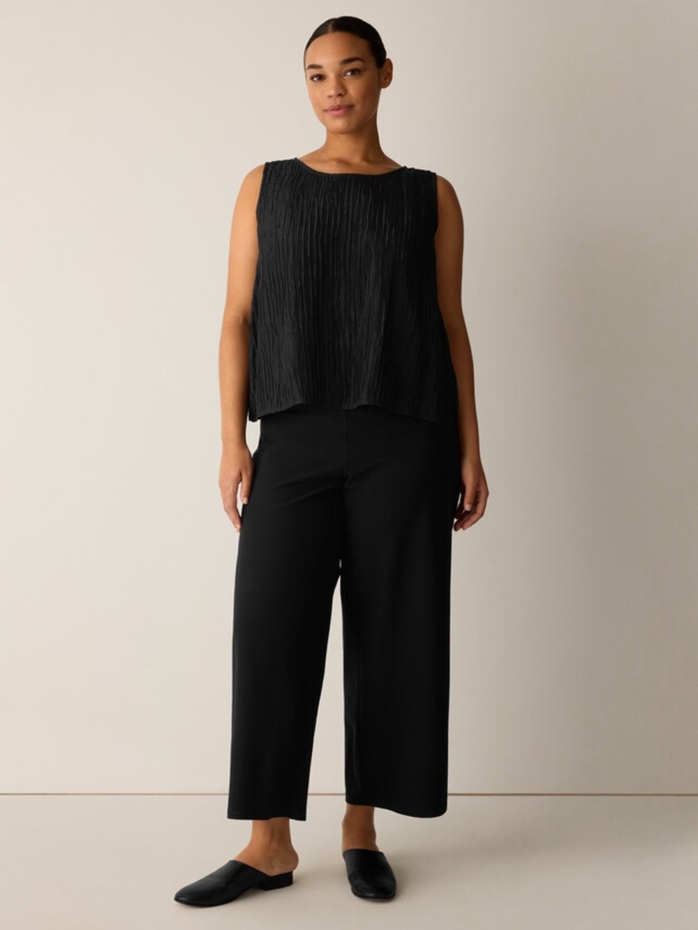 Eileen Fisher Plus size 3X Washable Stretch Crepe Wide-Leg pullon Pant trouser